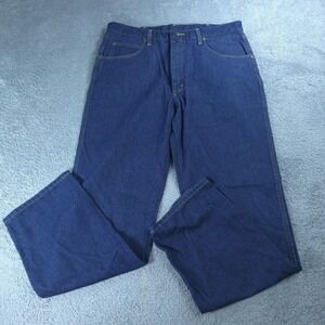 Red Kap PD60PWS Jeans Mens 36x32 Blue Dark‎ Wash Relaxed Straight Denim Work